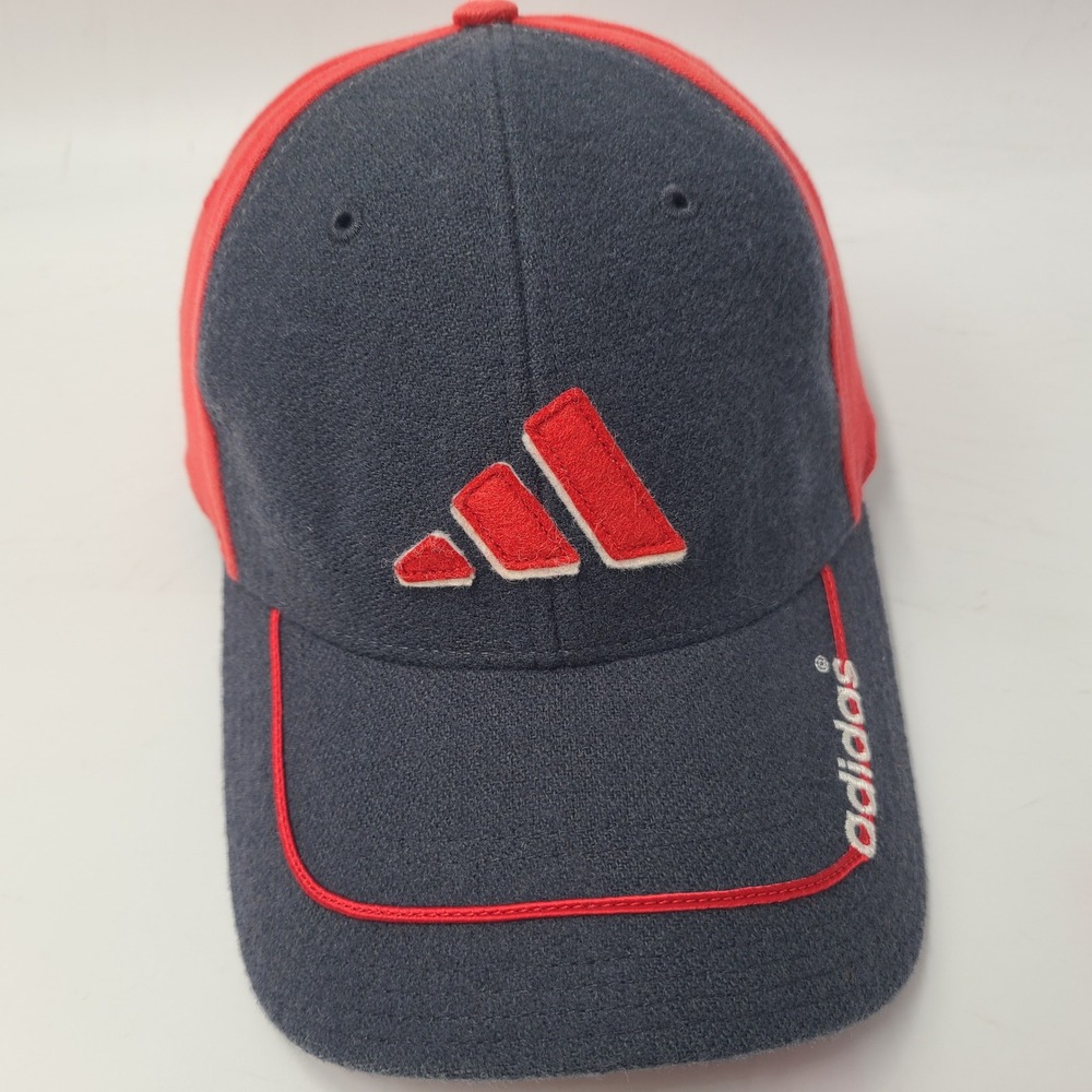 Vintage Adidas Hat Fitted L-XL Blue Red White Casual Sports Baseball Logo Men